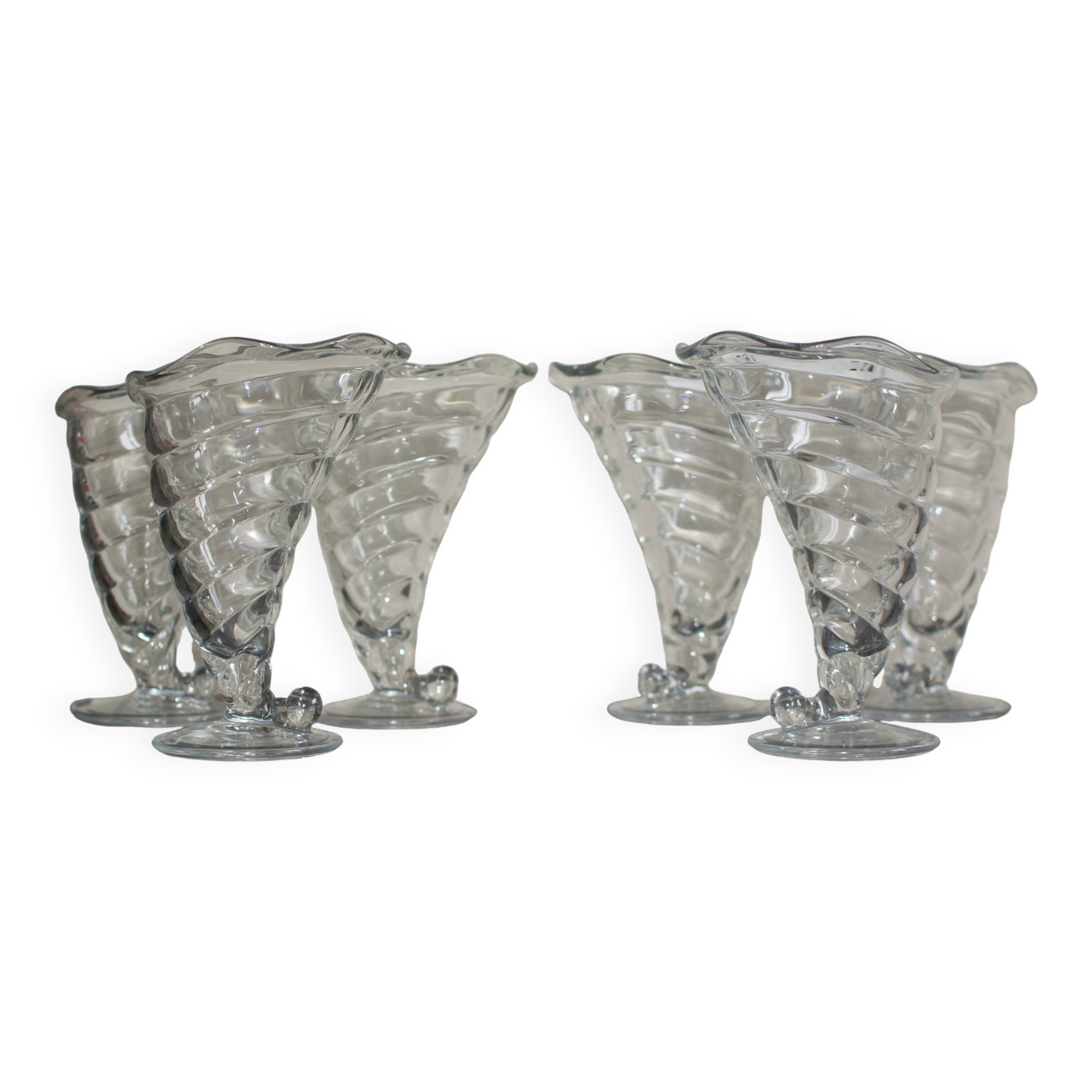 6 Bormioli Rocco Italy Glass Ice Cream Cups