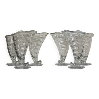 6 Bormioli Rocco Italy Glass Ice Cream Cups