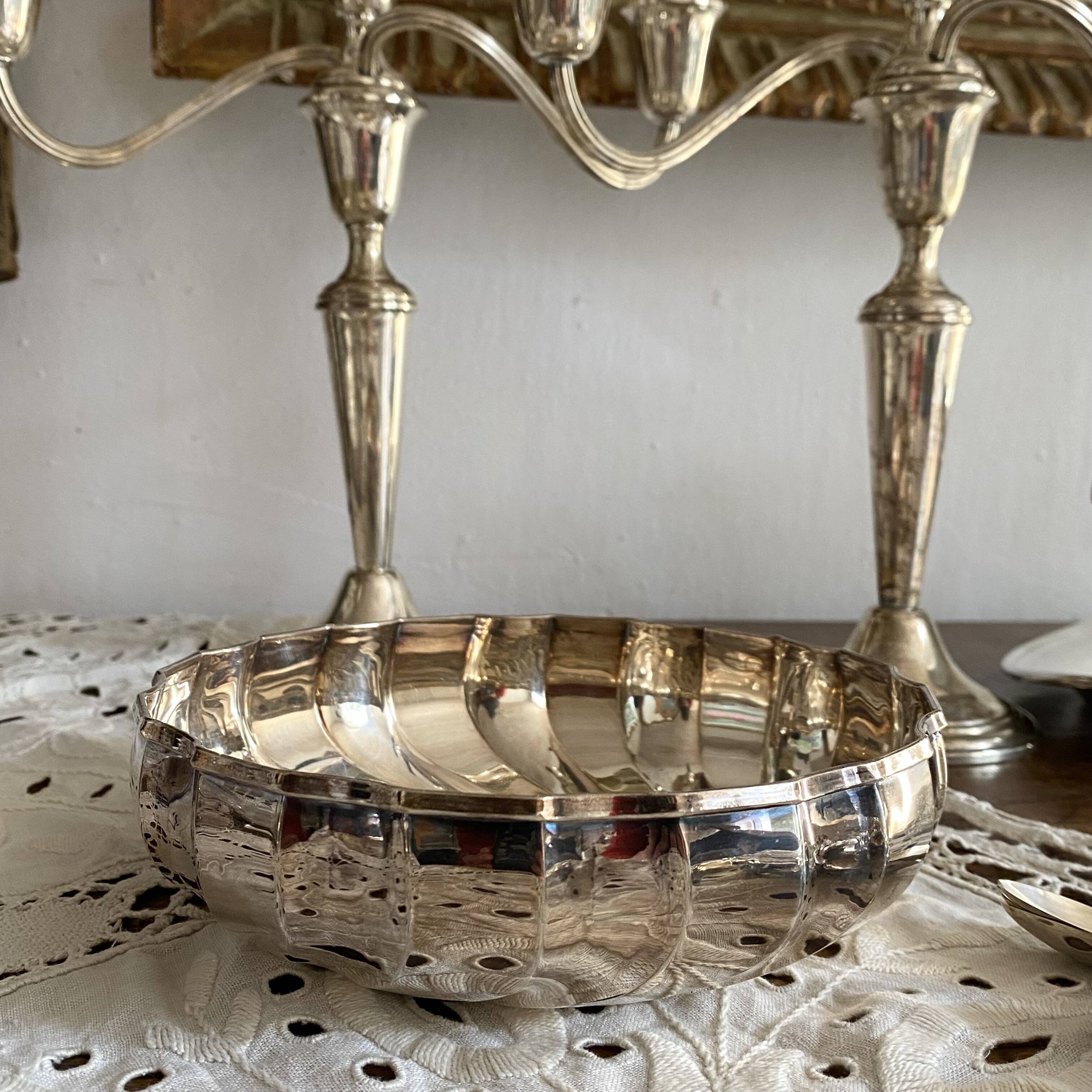 Bowl, silver pocket tray ARVAL, Luciano Sacco, Valaza