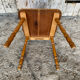 Vintage 1960s Brutalist Blonde Wood Farm Chair #E037