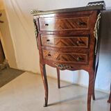 Pair of Louis XV style bedside tables in marquetry