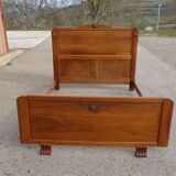 Art Deco walnut bed for 140/190cm base