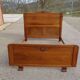 Art Deco walnut bed for 140/190cm base