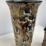 Fat lava ceramic vase and pitcher
