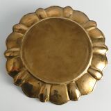 Hollywood Regency Round Brass Tray by Firma Lars Holmström, Sweden 1940's
