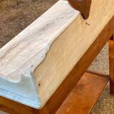 Antique white marble dressing table with drawer
