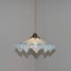 French Vintage 1930s Pale Blue Frilled Clichy Glass Lampshade Ceiling Light