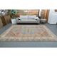 1970s Vintage Turkish Oushak Handmade Wool Cotton Blue Area Rug 220x310