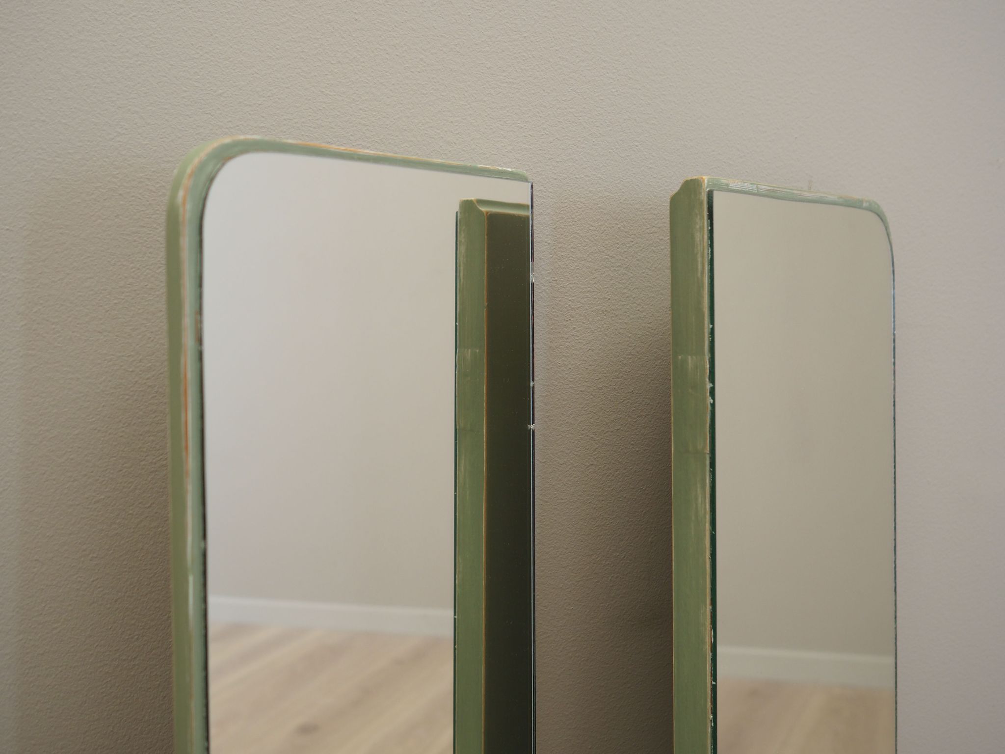 Set of two mirrors in pine frame 1970s Denmark