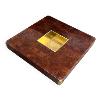 Table Willy RIZZO placage de loupe Mario Sabot 1970