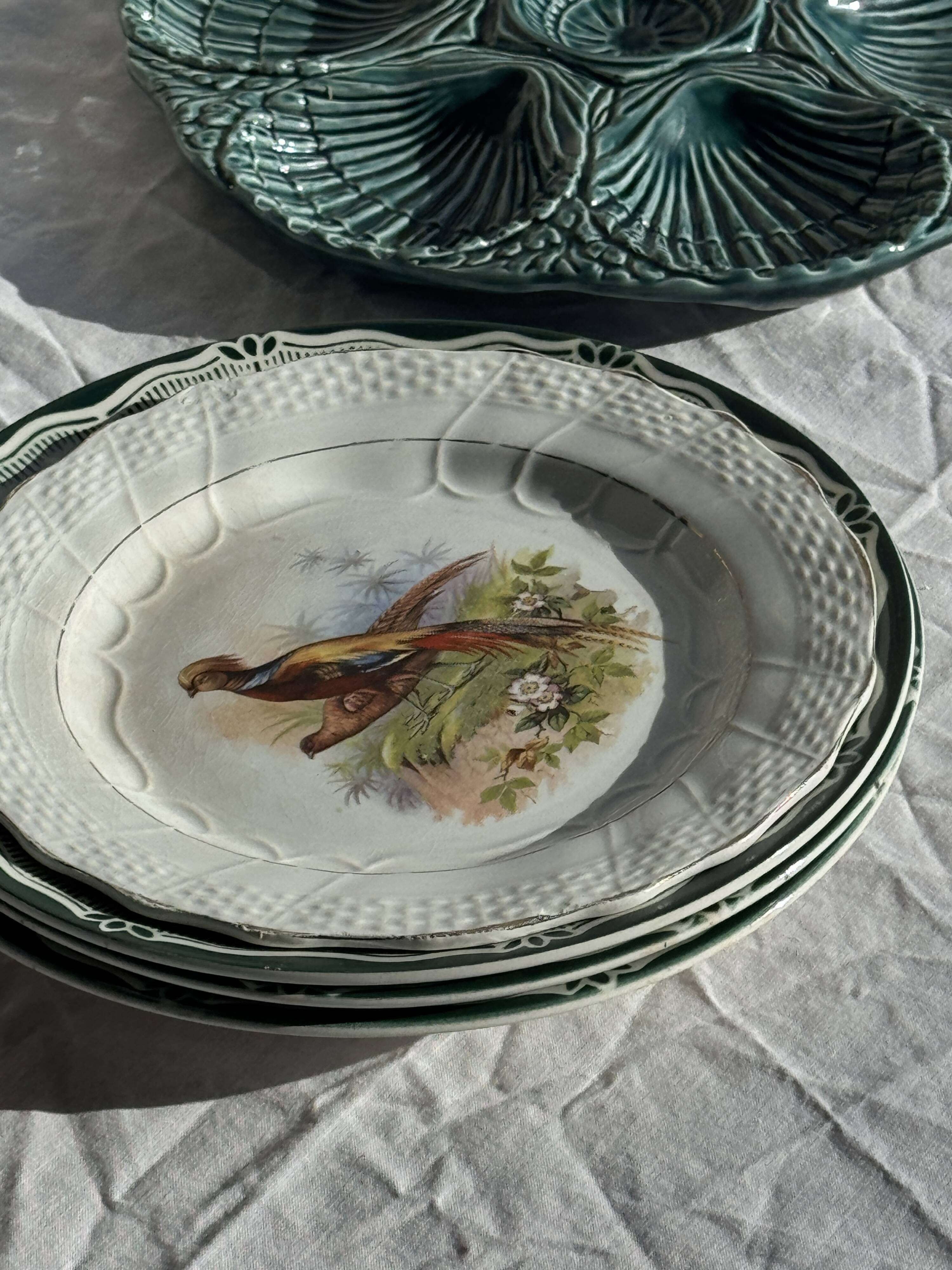 Plat à compartiment coquillages turquoise D28