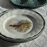 Plat à compartiment coquillages turquoise D28