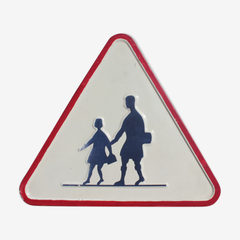Old school road sign plate