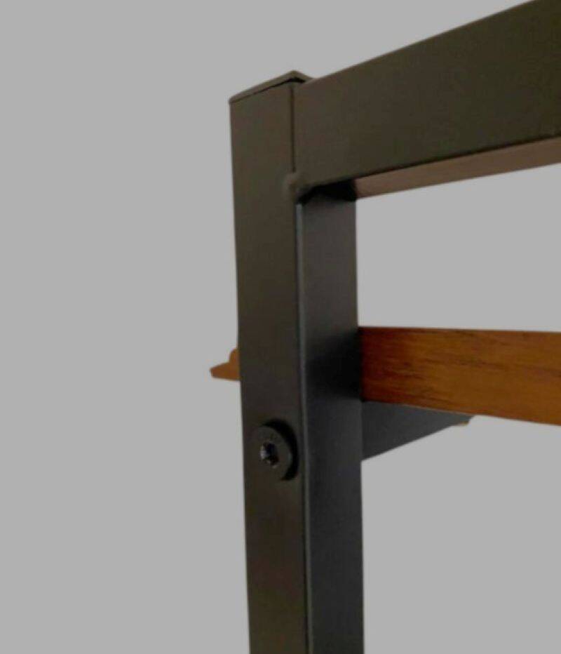 Mid-Century Modern Teak Bookshelf with Iron Frame, Italy, 1960s