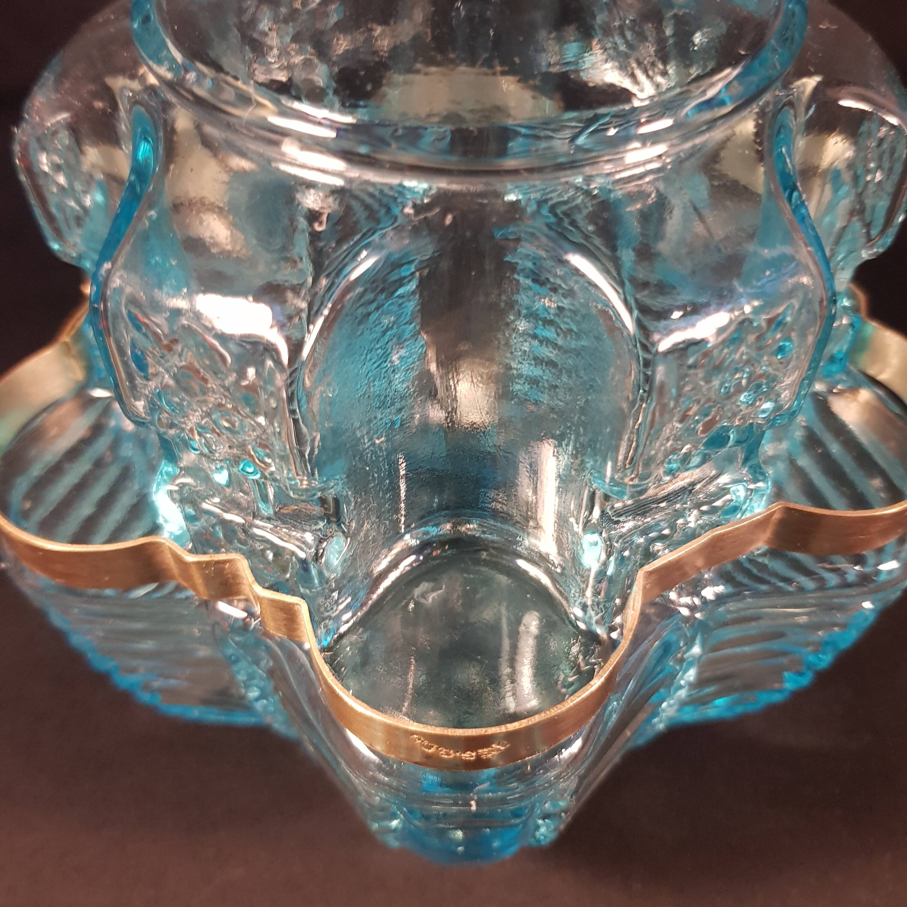 Blue Art Nouveau carafe