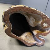 Pair of glazed terracotta leopard figures, Italian, 1960s.