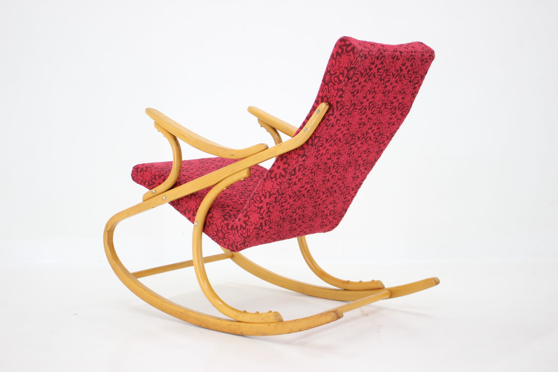 1970s Beech Rocking Chair by Ton, Czechoslovakia