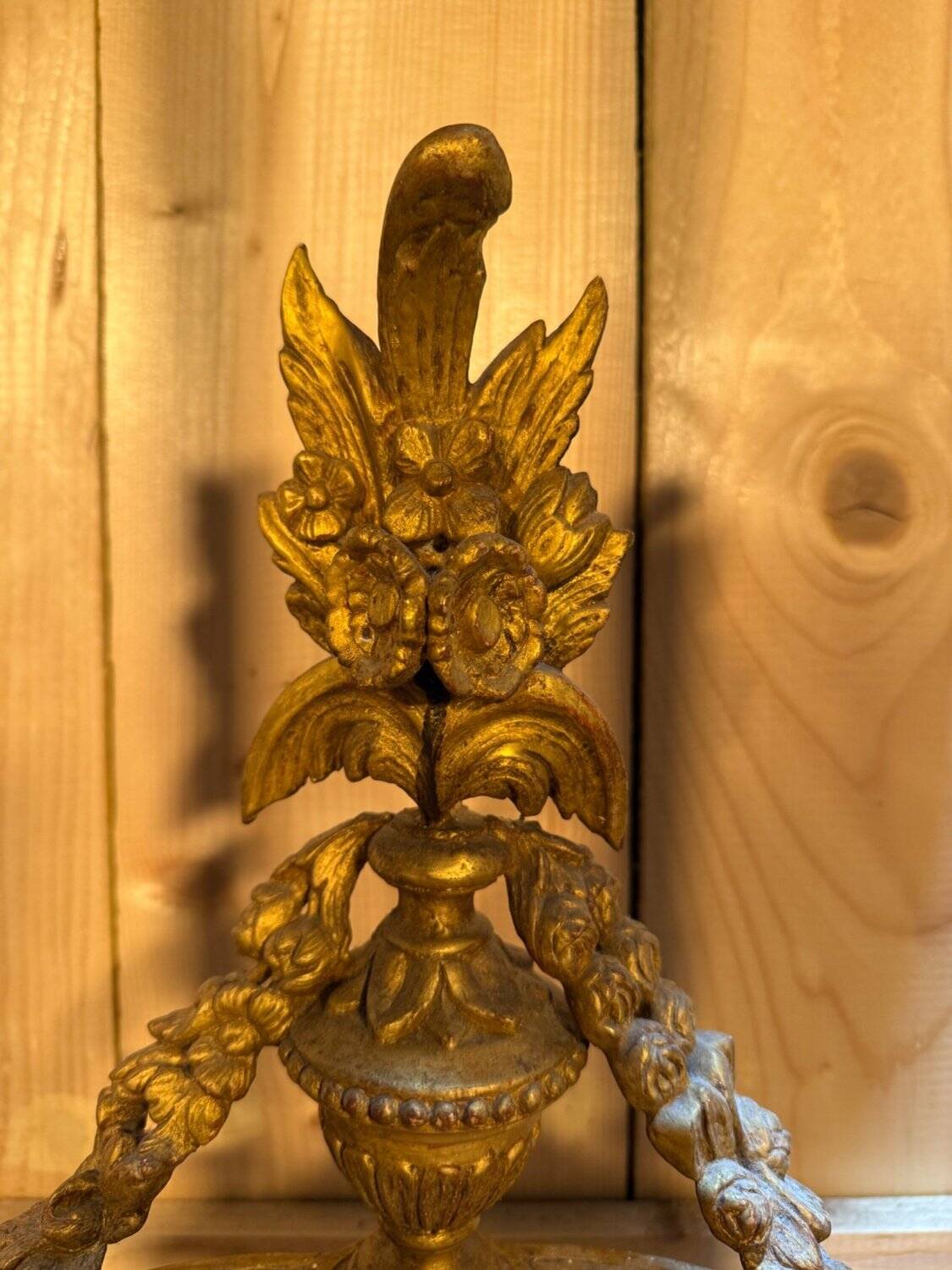 Louis XVI style console in gilded and carved wood