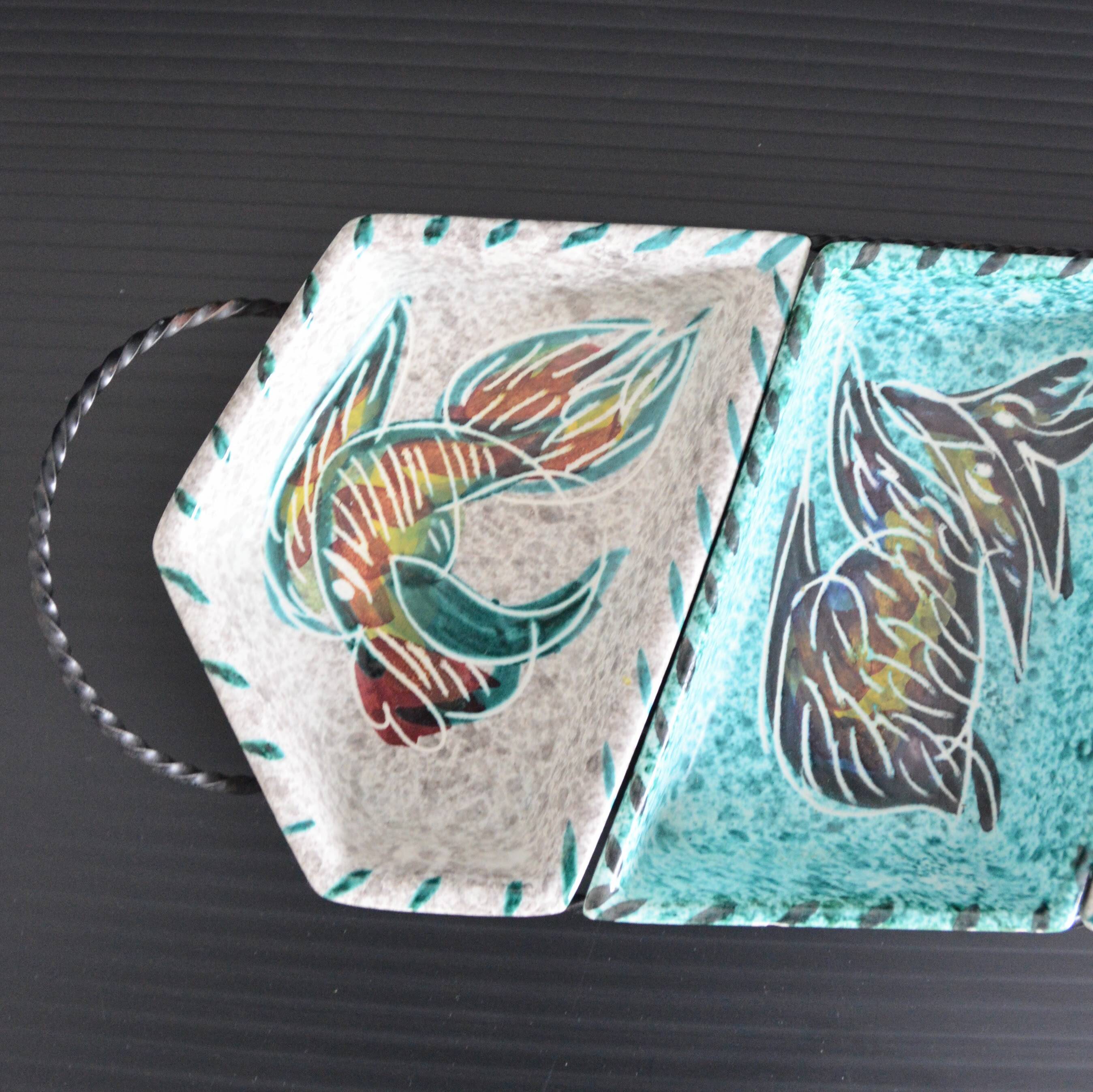 Ceramic plateau from Vallauris Borty 1950-1960 vintage