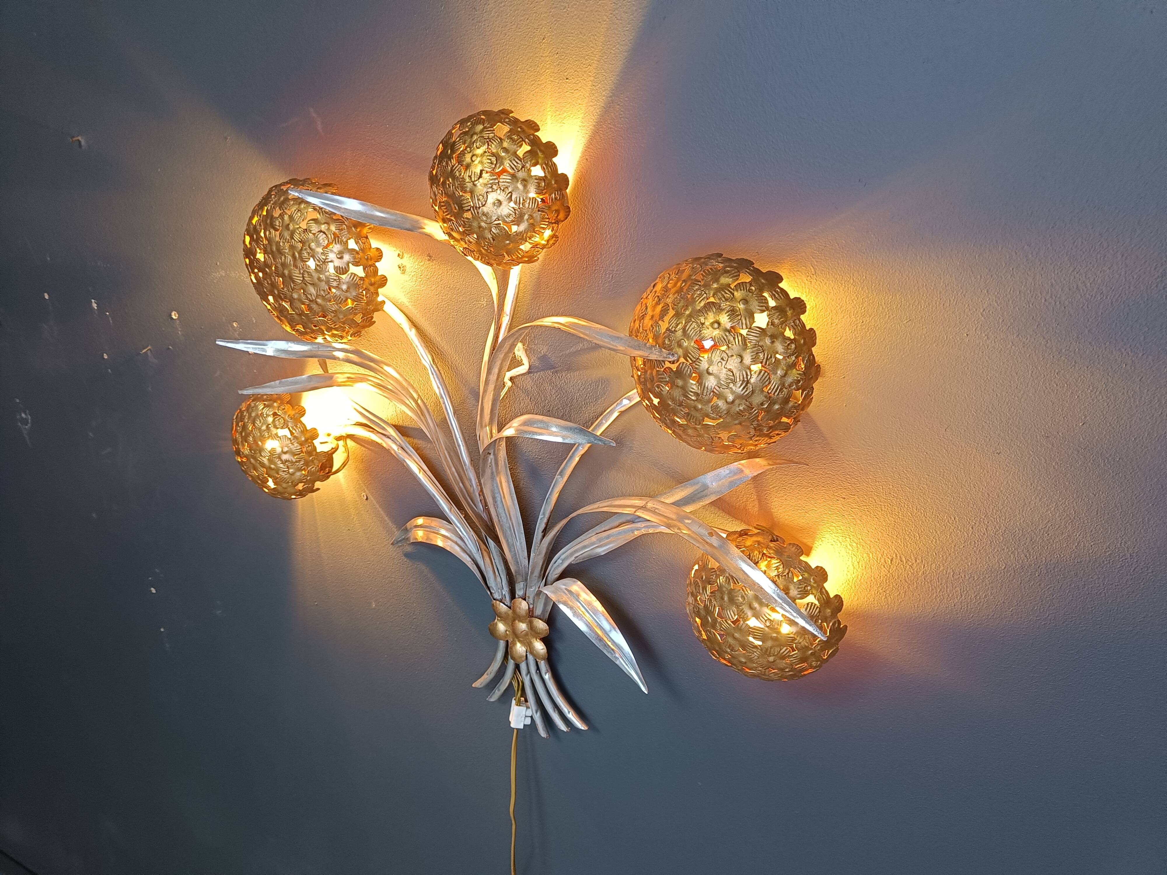 Vintage floral  wall lamp by Hans Kögl , 1970s