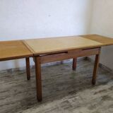 Wood and marble table with extensions