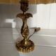Brass foot lamp / silk lampshade