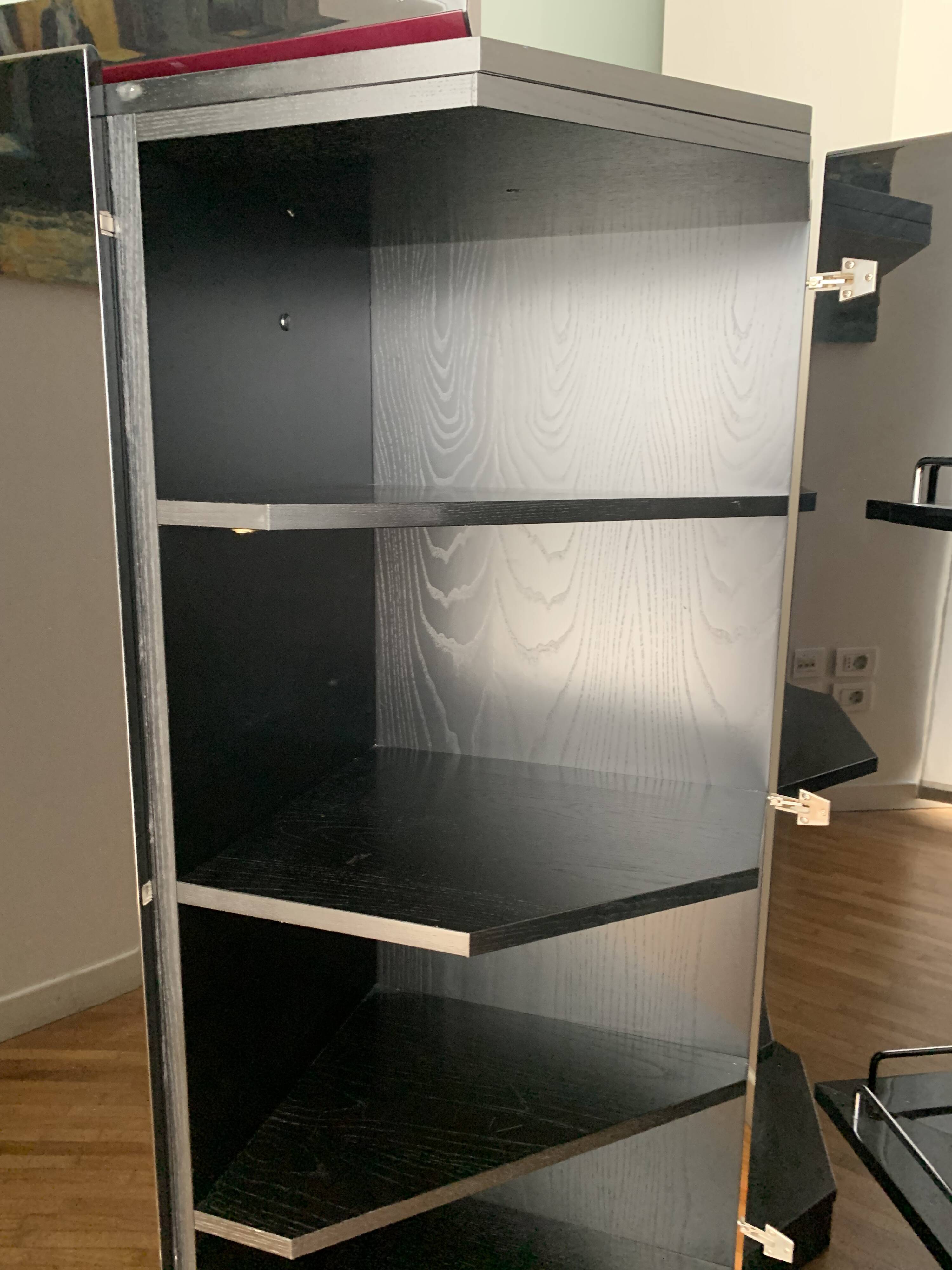 Black lacquered cabinet by Kazuhide Takahama for Cassina, 1980