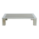 Chrome and glass coffee table.