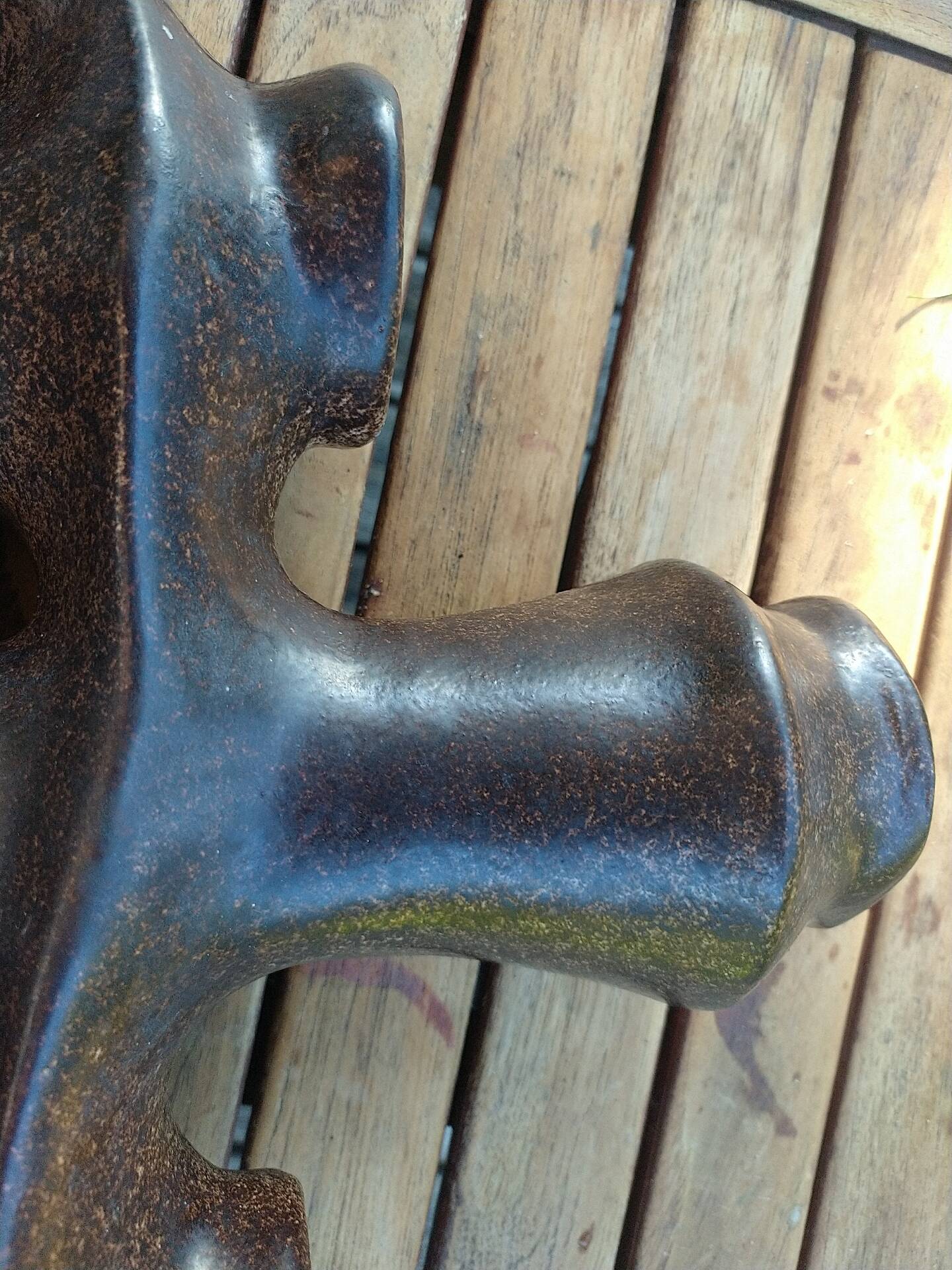 Brutalist ceramic candelabrum.