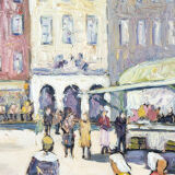 ‘Market day’ by Robert Sydney Rendle Wood (British, 1895 - 1987)