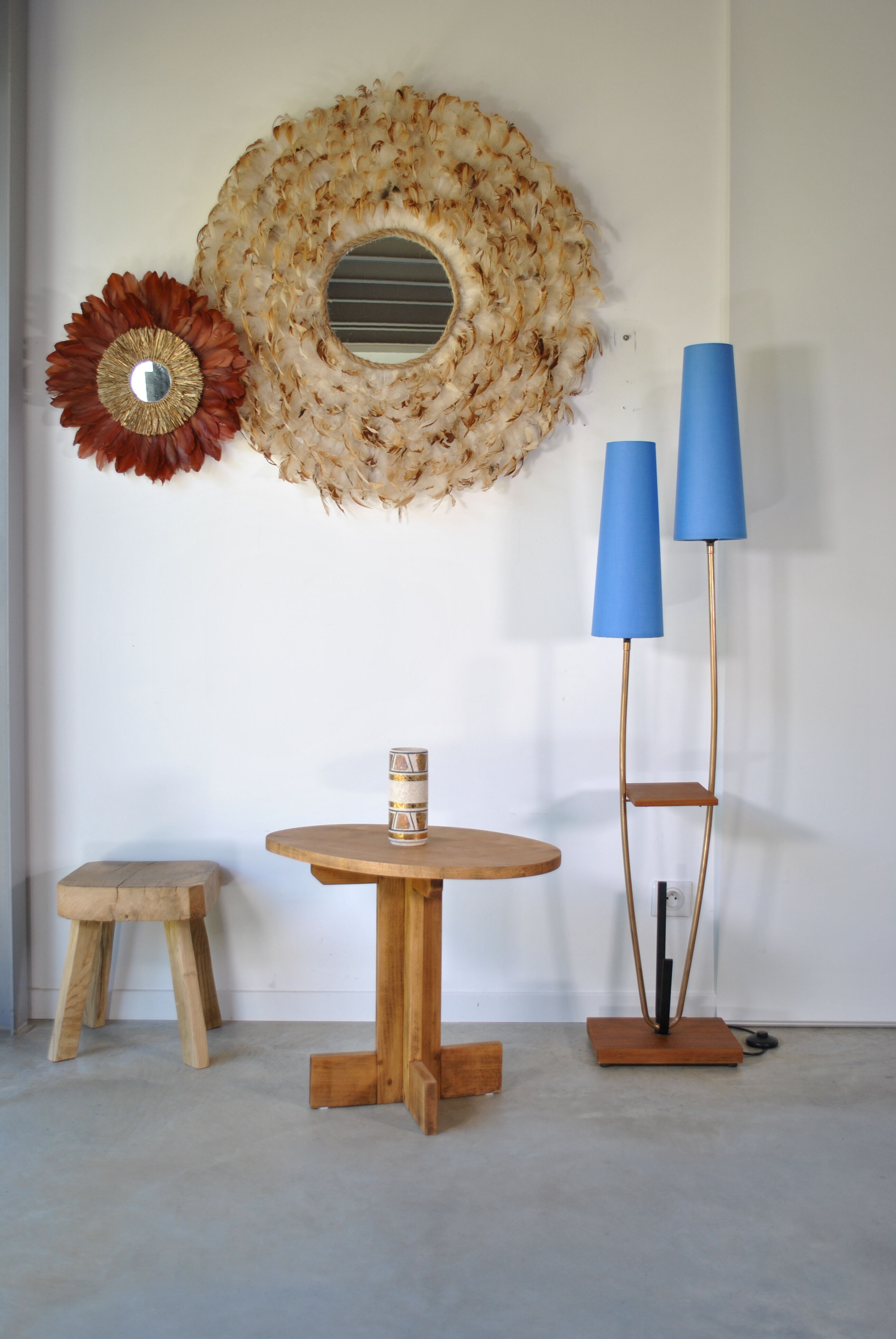 Oak pedestal table circa 1950