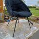 Vintage Black Sheepskin Armchair