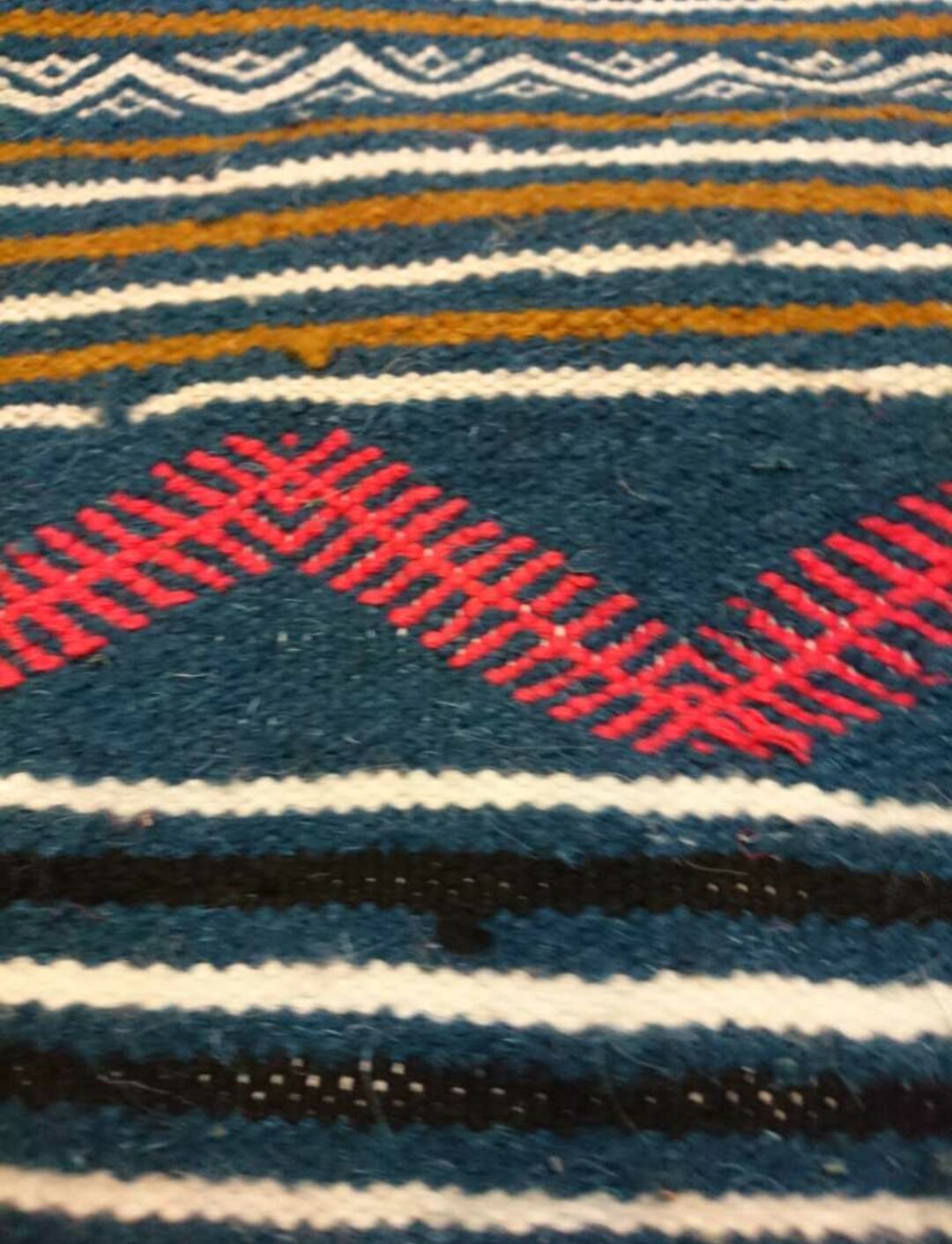 Kilim Blue Corridor in pure wool 60x196cm