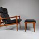 Armchair and footrest by Ib Kofod-Larsen for OPE, Sweden