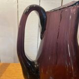 Plum colored glass pitcher