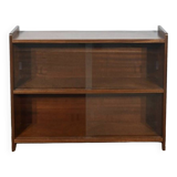 Glass bookcase, glass floor shelves by FD Rozaffy, 1960s