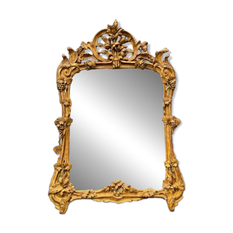 Louis XV Mirror in Carved and Gilded Wood, 18th Century