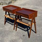 Set of 2 modernist Danish teak bedside tables by Søren Rasmussen, 1964