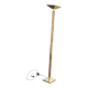 Square Art Deco vintage halogen floor lamp in gilded brass