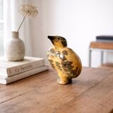 Decorative bird in glazed earthenware, Europe, around 1960.