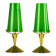Pair of Brass & Green Glass Candleholders — Gunnar Ander for Ystad-Metall, Sweden, 1960s