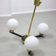 Vintage Italian Metal and Opaline Glass Chandelier