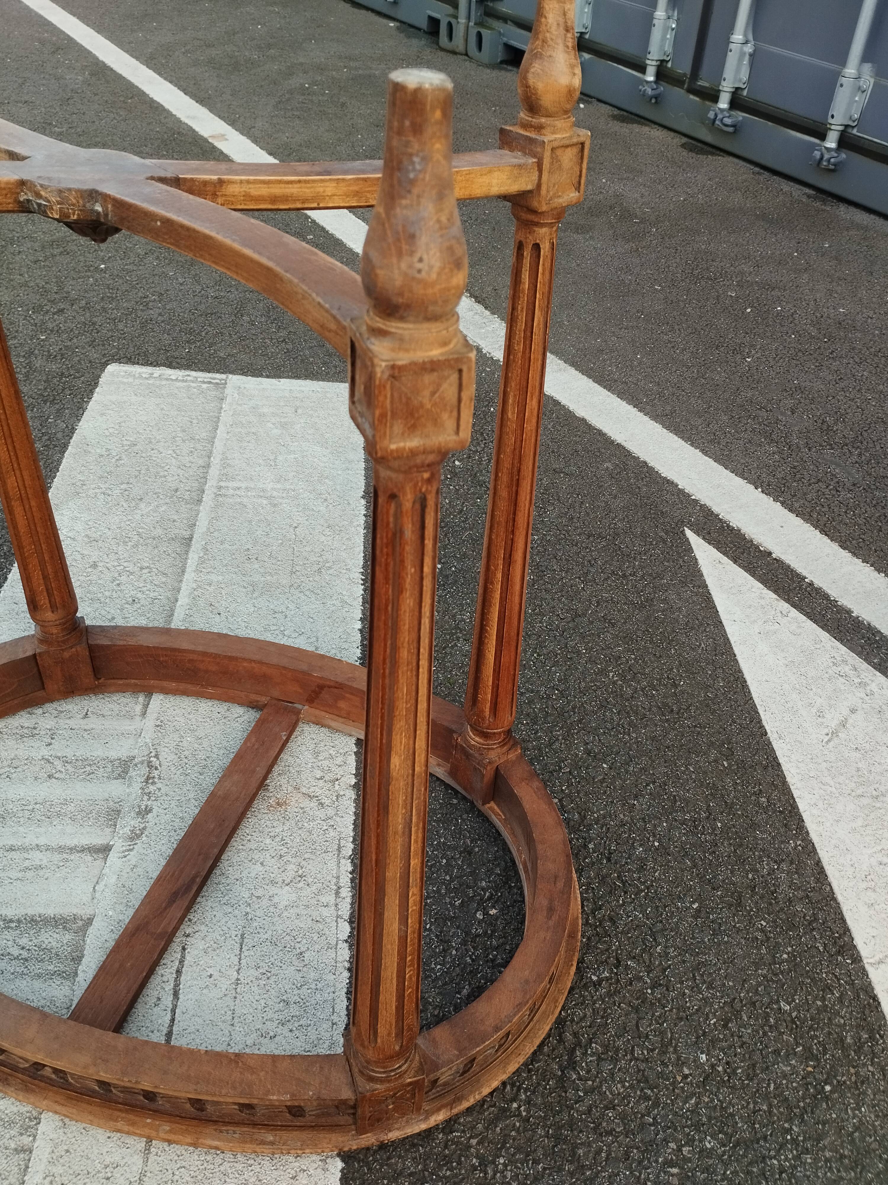 Old Louis XVI style pedestal table with marble top