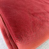 Scandinavian convertible sofa bed, 1-seater, in burgundy velvet with polka dots, 1930s