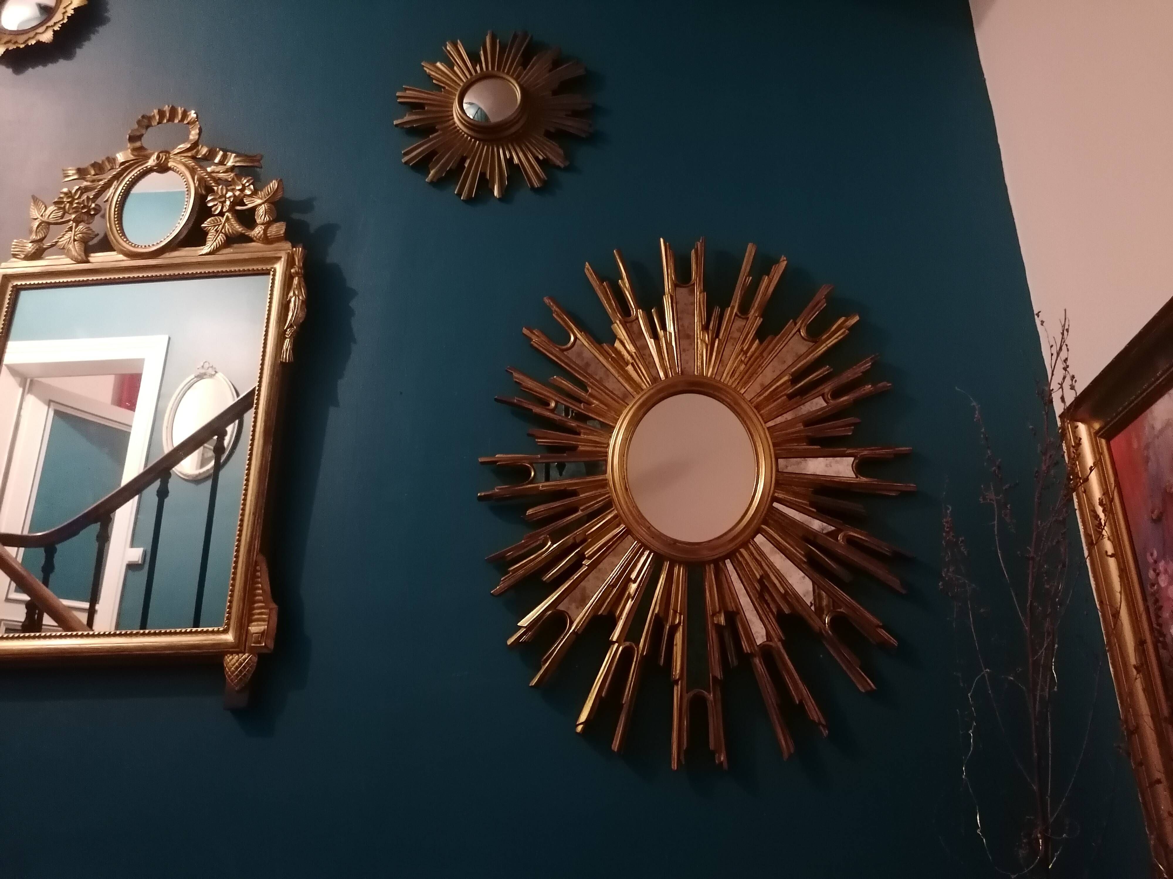 Large sun mirror with shutters - Mid century / Regency - Decknudt