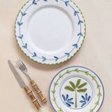 Set of 4 hand-painted ceramic dinner plates