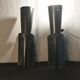 Pair of conical sconces in wrought iron, medieval, electrified in 1960