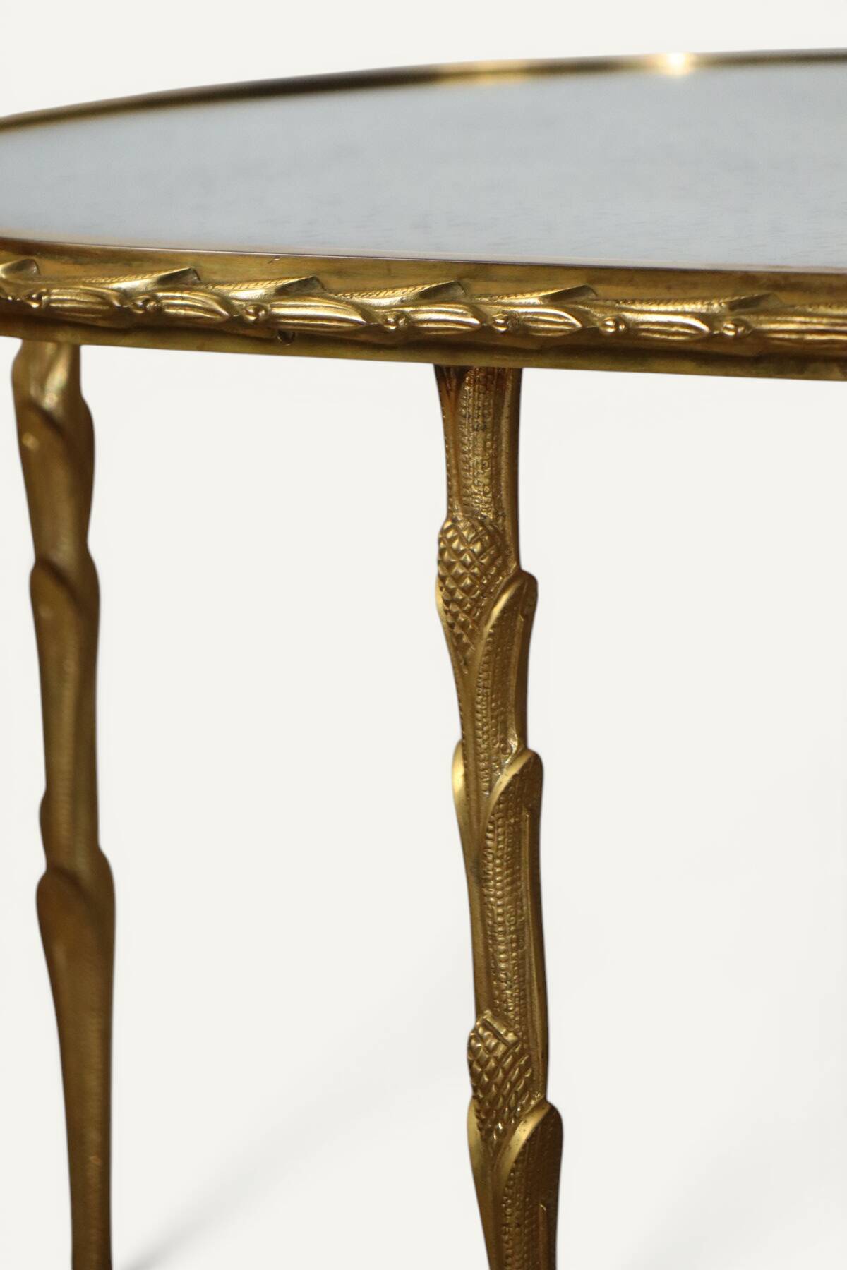 Maison Baguès coffee table in gilded bronze and aged mirror – 1950s