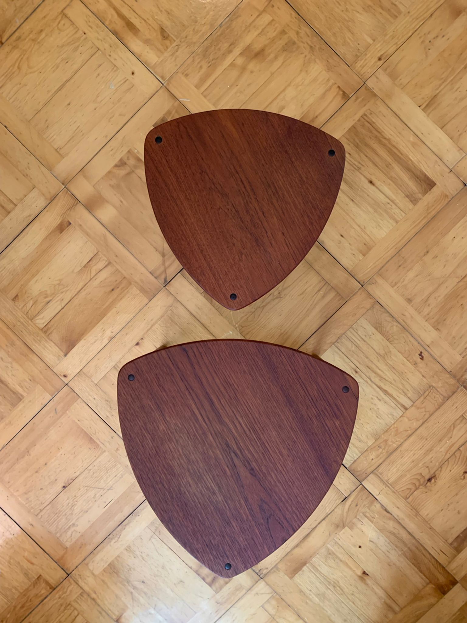 Danish Mid-Century Beside Teak Tables by Ejnar Larsen & Aksel Bender Madsen