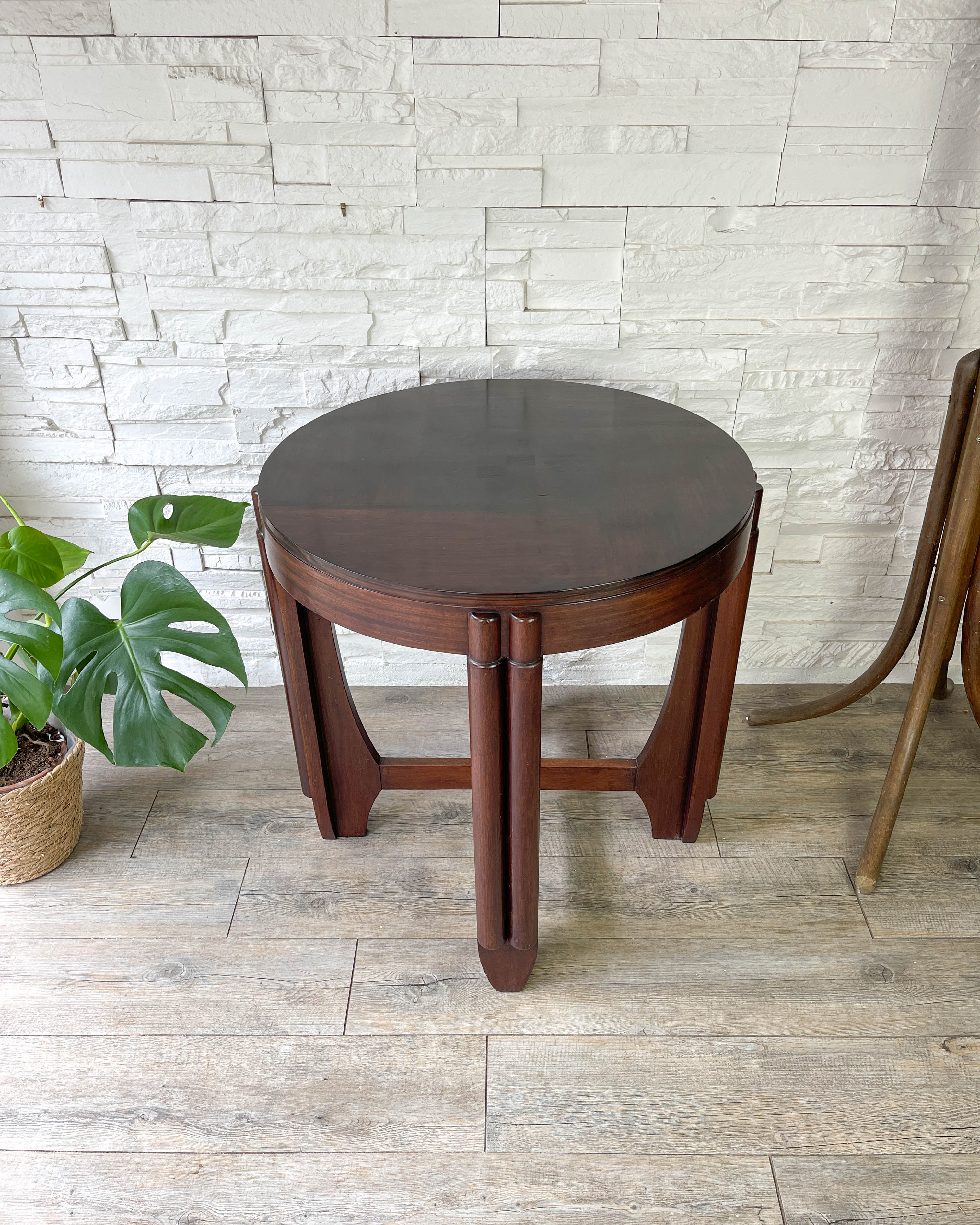 Table basse guéridon art déco en palissandre, 1920s